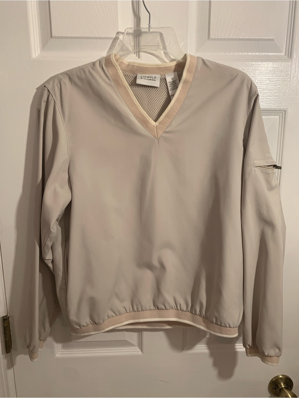 Liz Golf by Liz Claiborne Women’s S Windbreaker Golf Pullover Beige/Taupe